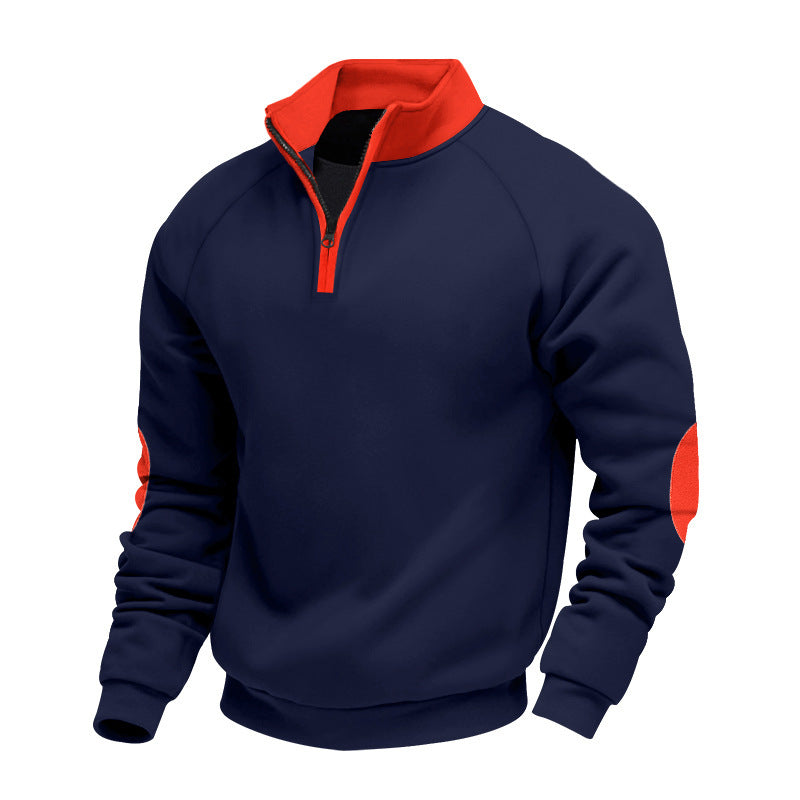 Men's sports pullover with high collar and practical zipper Lisslune