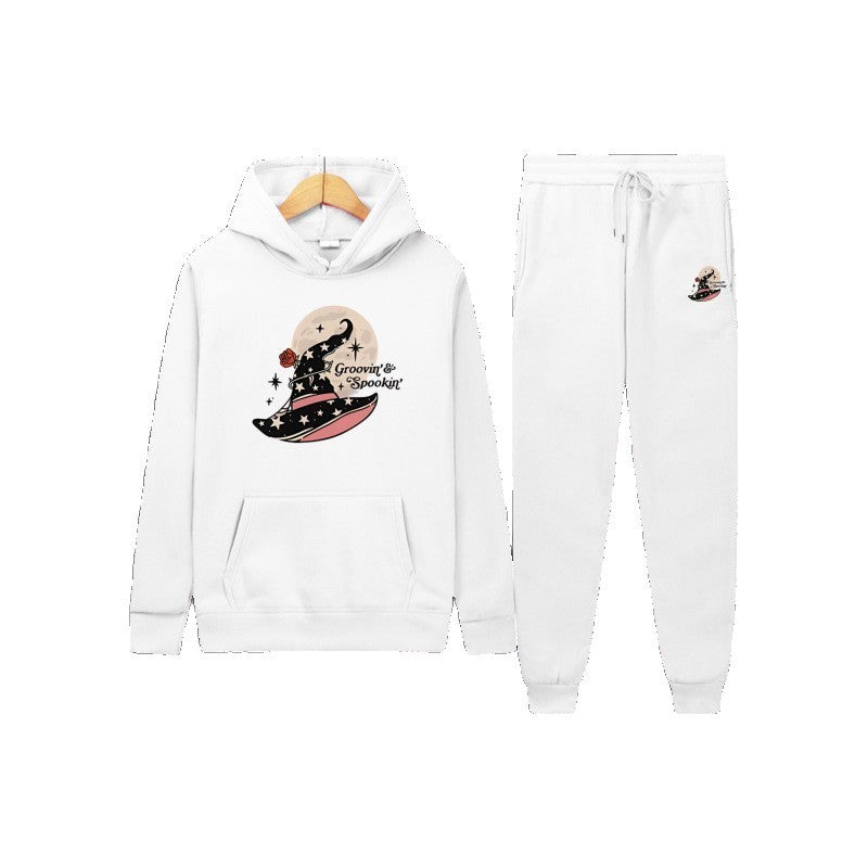 Women's Hooded Sweatshirt and Jogging Pants Set with Cool Halloween Design Lisslune