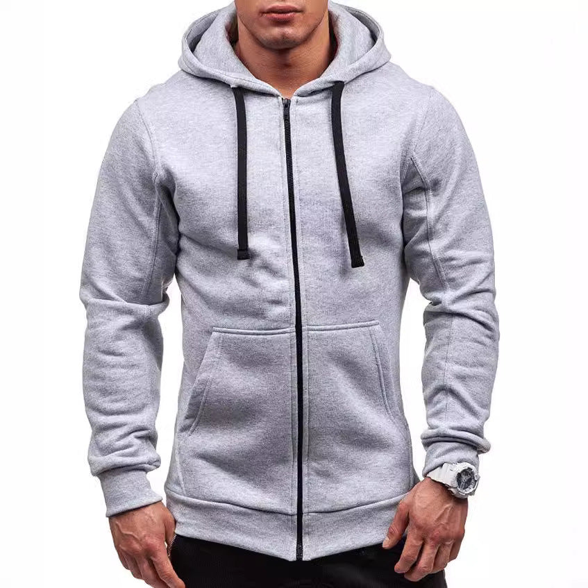 Men's Sporty Fleece Zip-Up Hoodie Lisslune