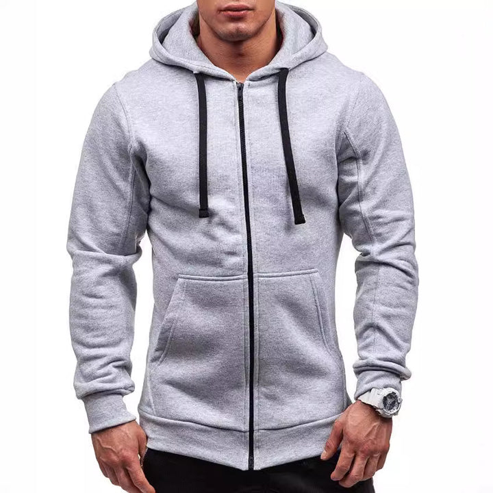 Men's Sporty Fleece Zip-Up Hoodie Lisslune