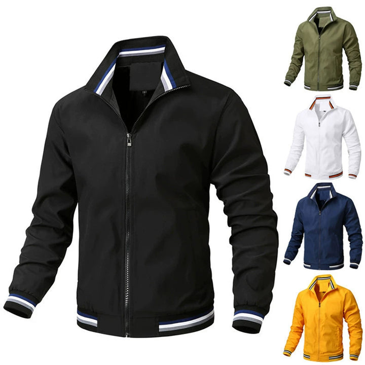 Men's fashion bomber jacket with elastic cuffs Lisslune