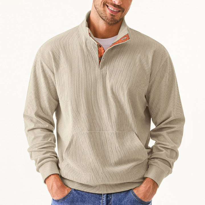 Men's cozy hoodie with fashionable synthetic leather details and high-quality cotton Lisslune