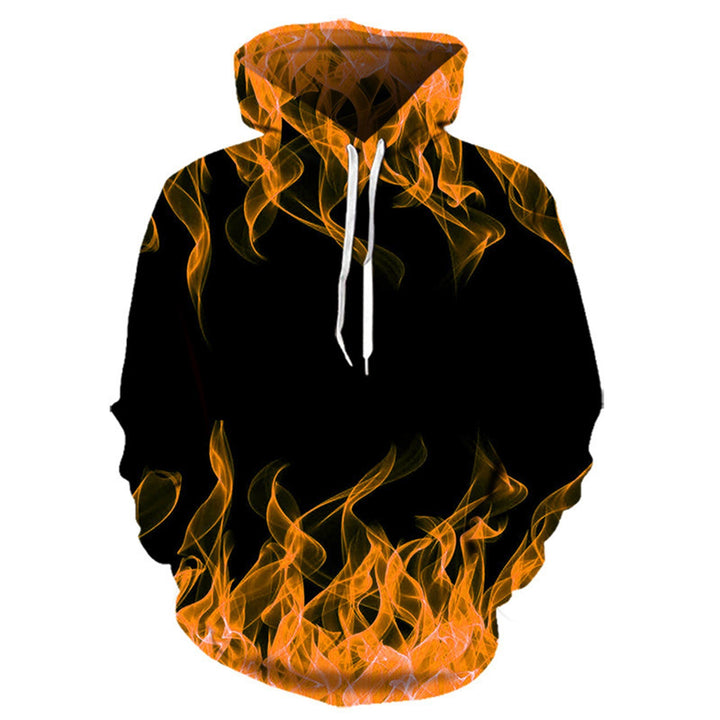 Men's hoodie with unique flame design and innovative material blend Lisslune