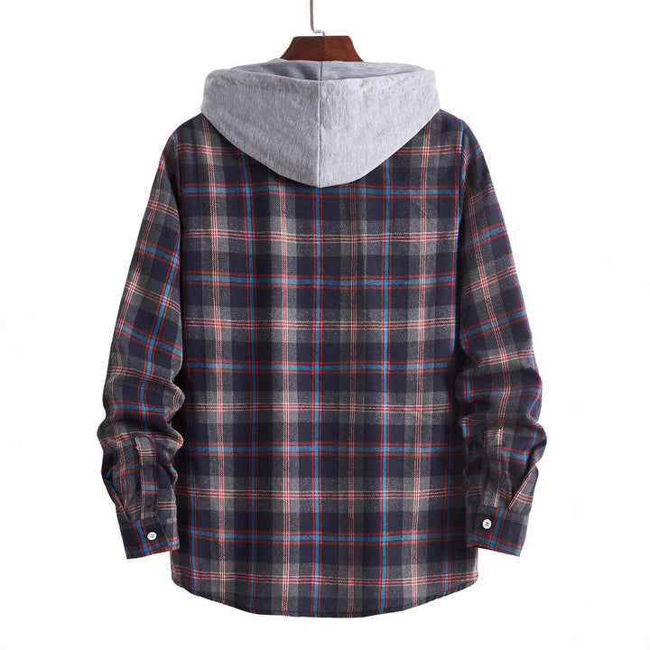 Men's flannel shirt with detachable hood Lisslune