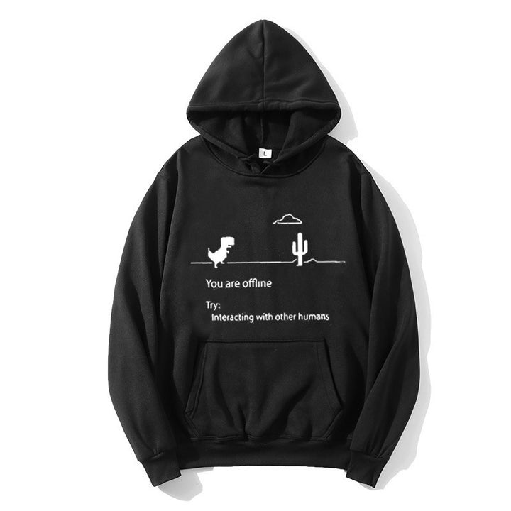 Ladies hoodie with creative dinosaur and interaction motif Lisslune