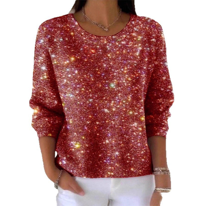 Ladies glitter sweater with round neck and casual fit Lisslune