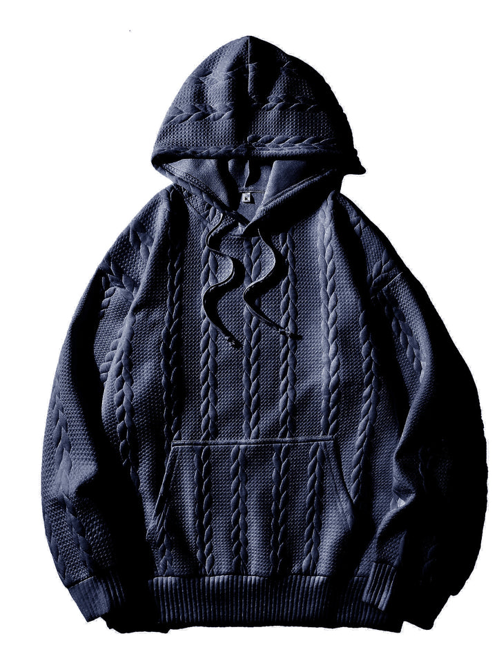 Men's Hoodie with Textured Pattern Lisslune