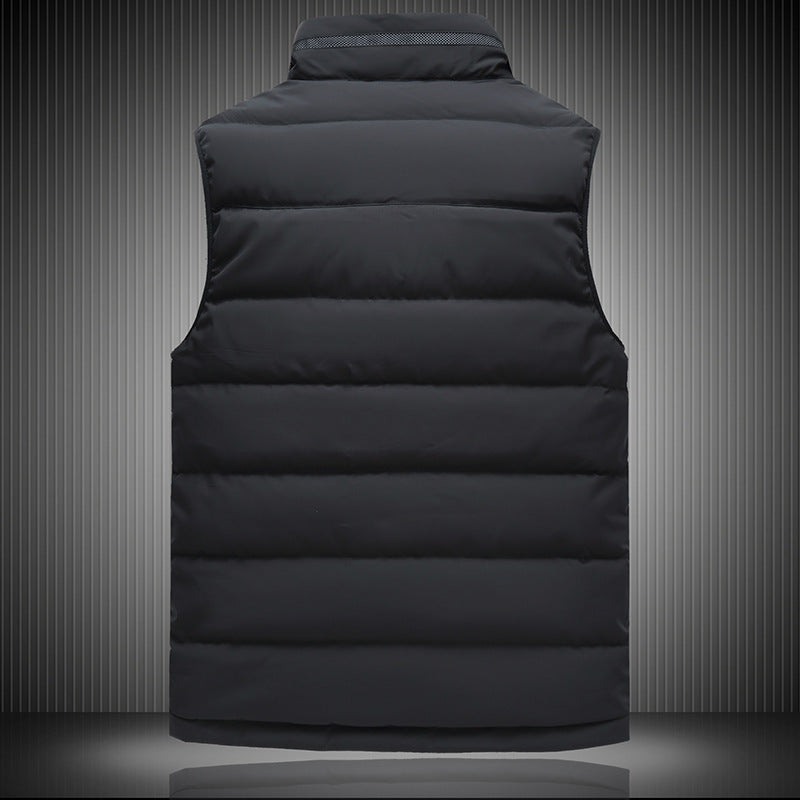 Men's insulated quilted vest with high collar and practical pockets Lisslune