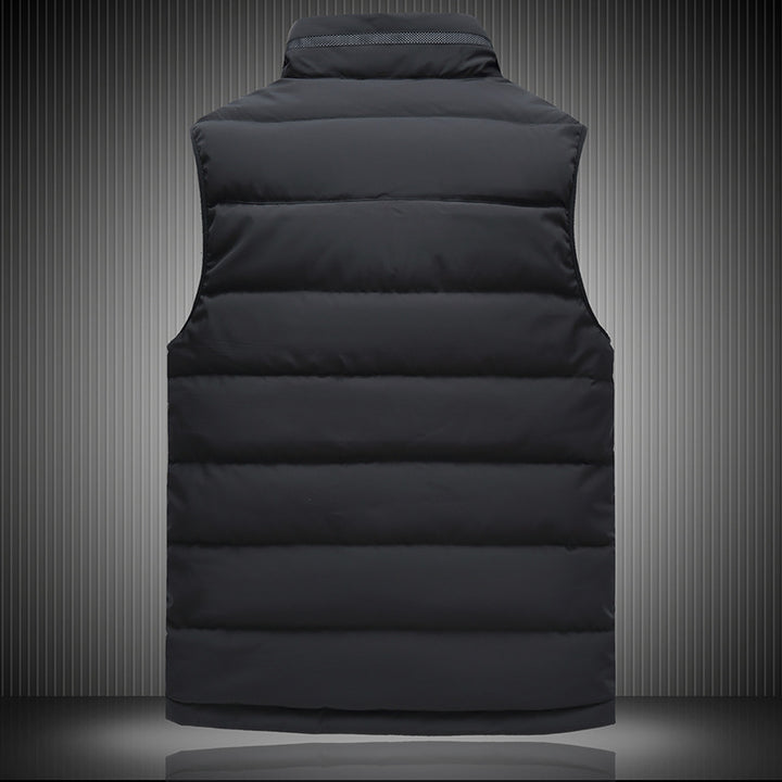 Men's insulated quilted vest with high collar and practical pockets Lisslune