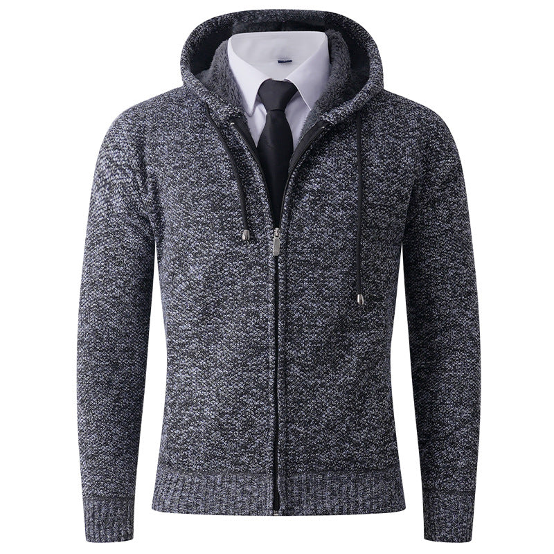 Men's fashionable cardigan with hood and zipper Lisslune