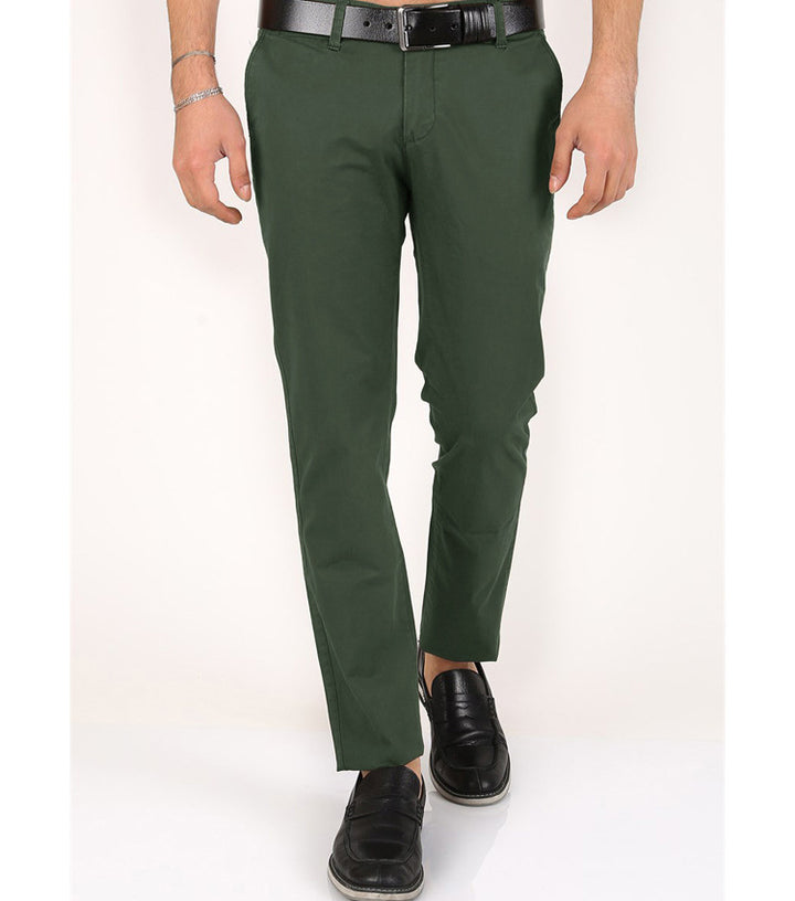 Men's Classic Chino Pants with Slim Fit and Elastic Waistband Lisslune