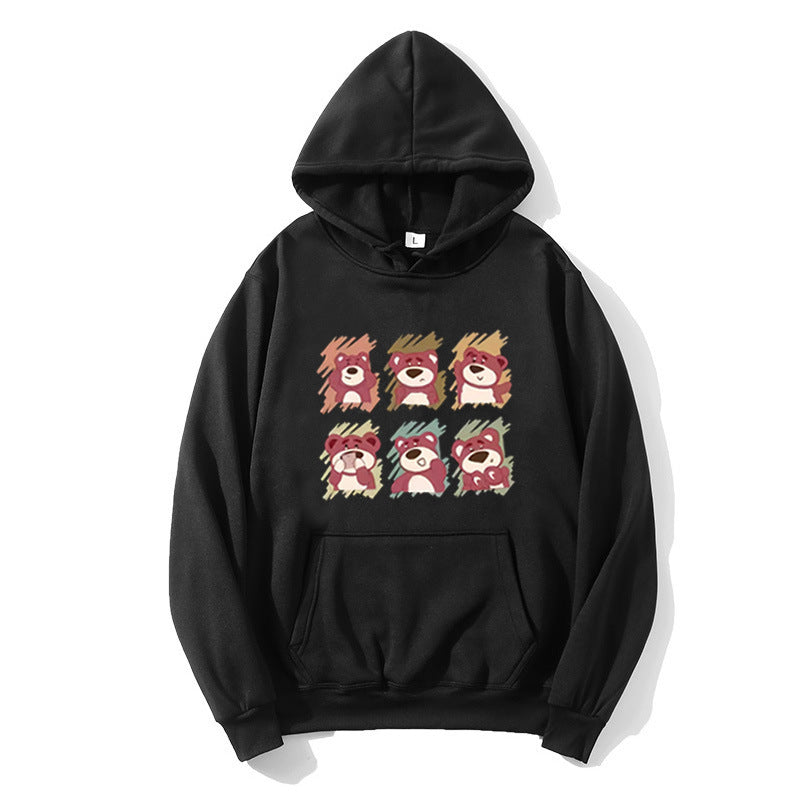 Women's Hooded Sweatshirt with Animal Cartoon Design Lisslune