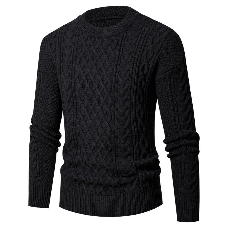 Men's chunky knit sweater with fashionable cable pattern Lisslune