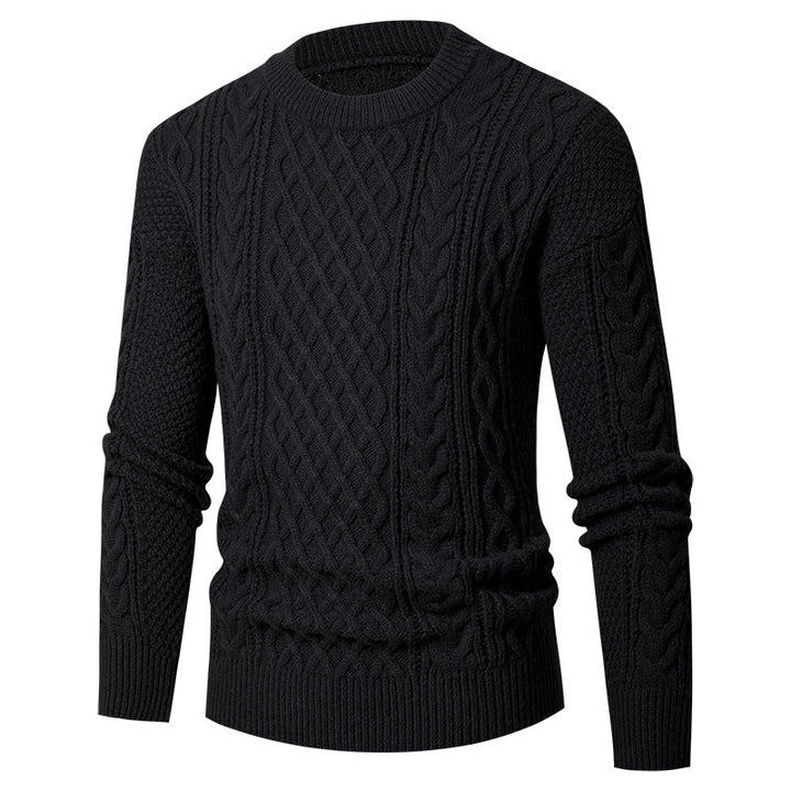Men's chunky knit sweater with fashionable cable pattern Lisslune