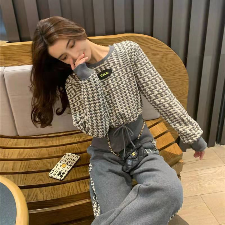 Women's Fashion Leisure Set with Textured Top and Wide Pants Lisslune