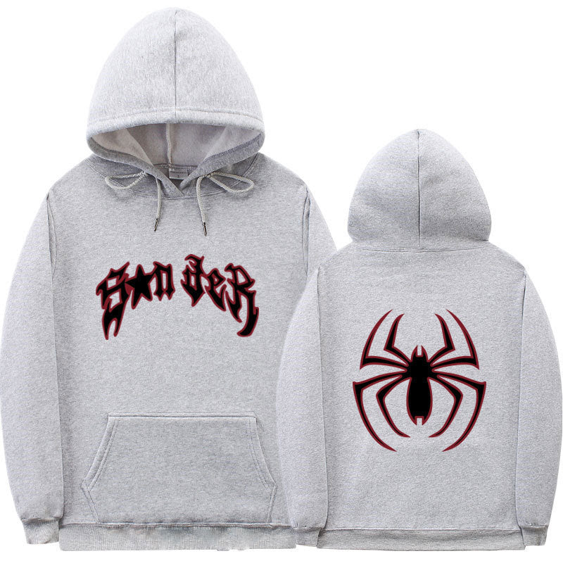 Women's hoodie with striking spider motif and coarse lettering Lisslune