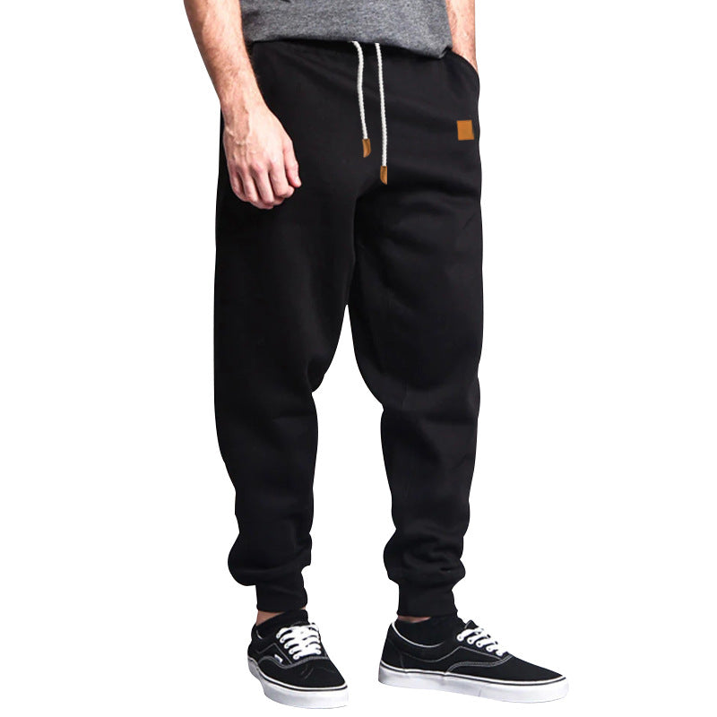 Men's Comfortable Leisure Pants with Elastic Waistband and Side Pockets Lisslune