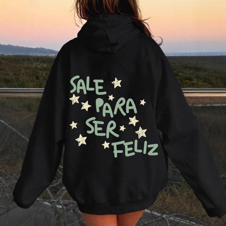 Women's hoodie sweatshirt with creative lettering and eye-catching design Lisslune