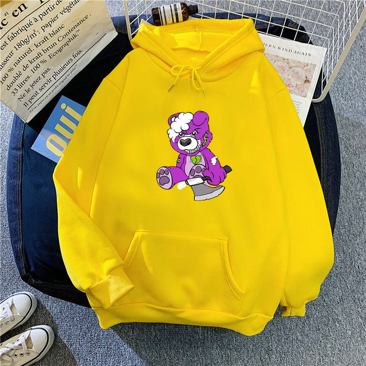 Women's hooded sweatshirt with charming bear motif Lisslune