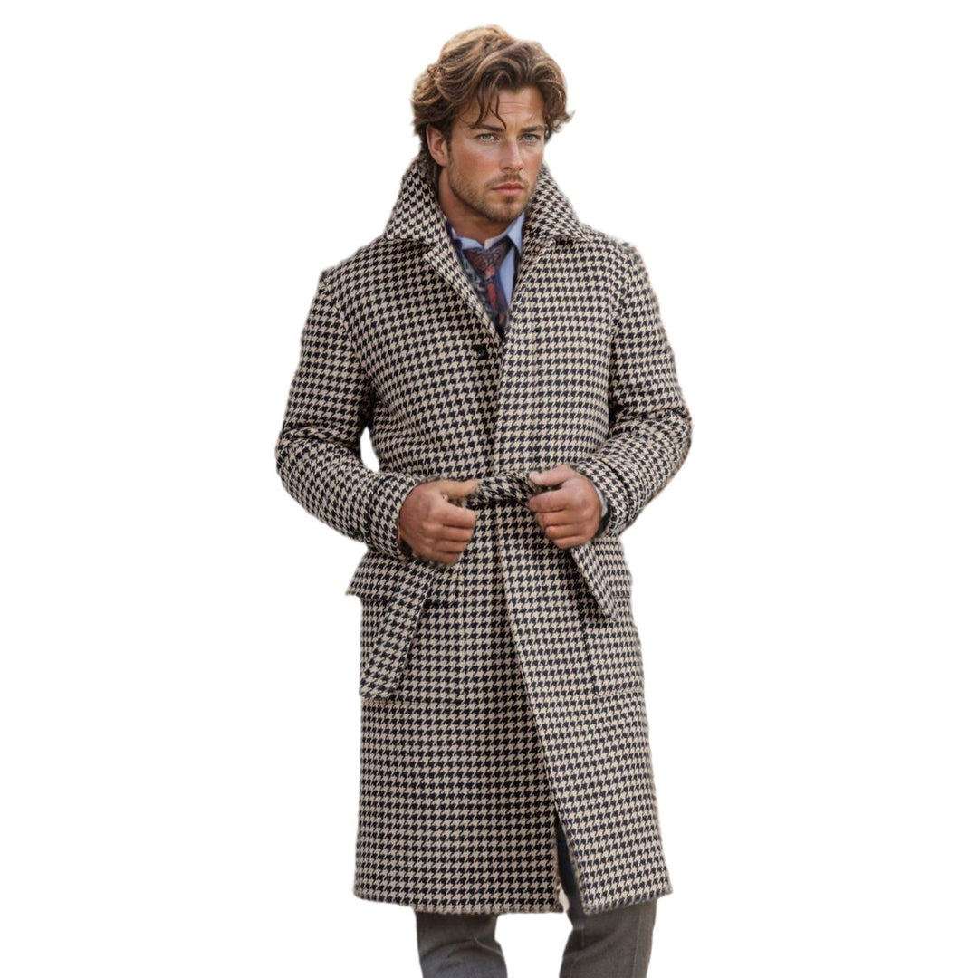Men's elegant checked coat with practical pockets and modern cut Lisslune