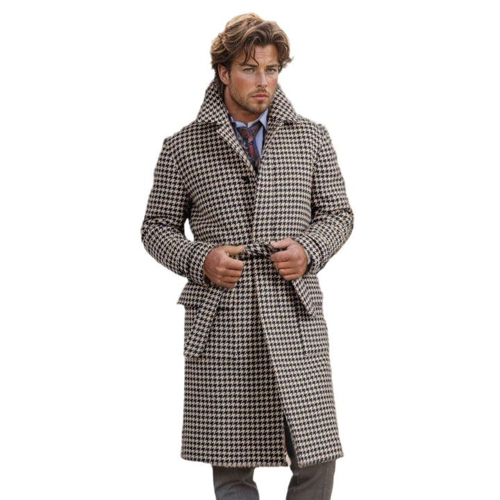 Men's elegant checked coat with practical pockets and modern cut Lisslune