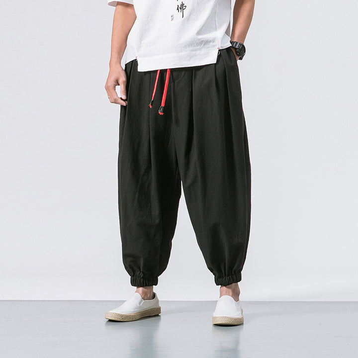Men's loose casual pants with elastic waistband and practical pockets Lisslune