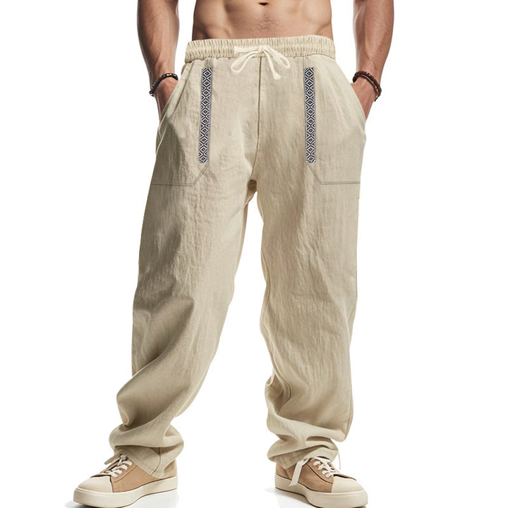 Men's cargo pants with elastic waistband and multifunctional pockets Lisslune