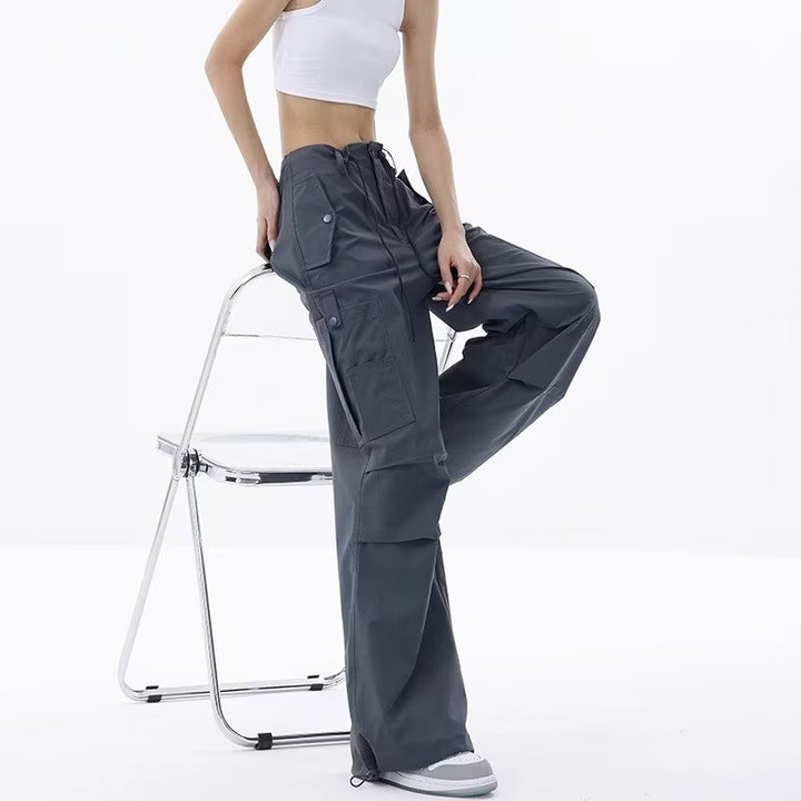 Women's cargo pants in a casual oversized cut with practical pockets and adjustable waistband