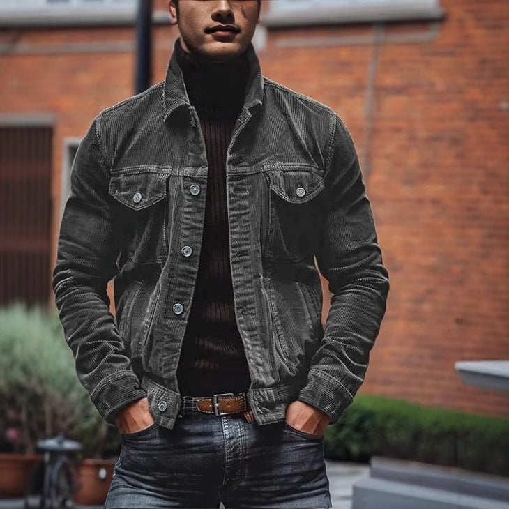 Men's cord jacket in modern design with practical breast pockets Lisslune