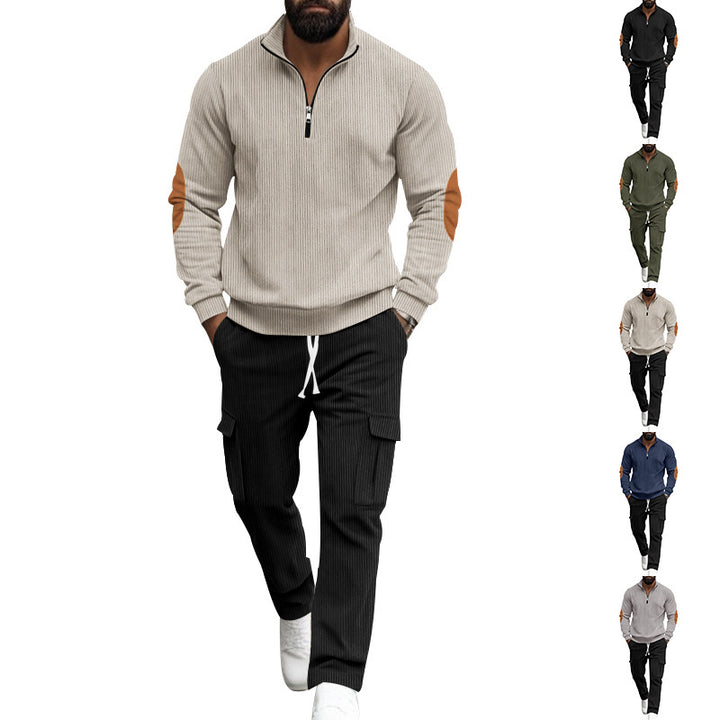 Men's Cargo Tracksuit with Functional Zipper and Stylish Contrast Details Lisslune