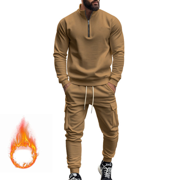 Men's modern leisure jogging suit with functional zipper and practical pockets Lisslune