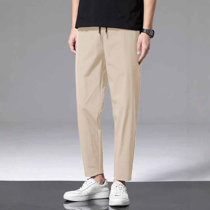 Men's Stylish Airy Leisure Pants with Elastic Waist and Practical Pockets Lisslune