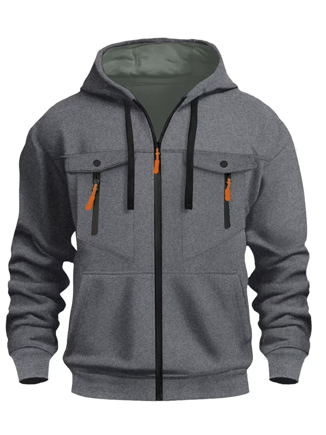 Men's hooded jacket with practical zip pockets and elastic cuffs Lisslune