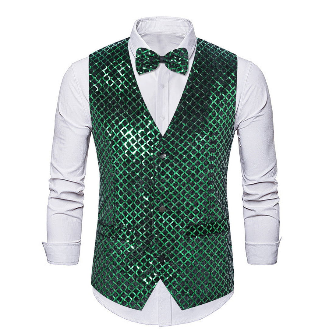 Men's elegant sequined blazer with matching bow tie Lisslune