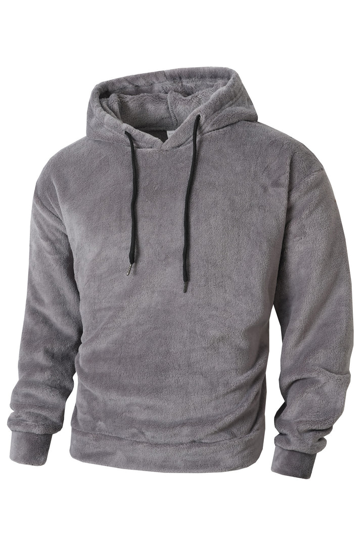 Men's Cozy Fleece Hoodie with Drawstring Lisslune