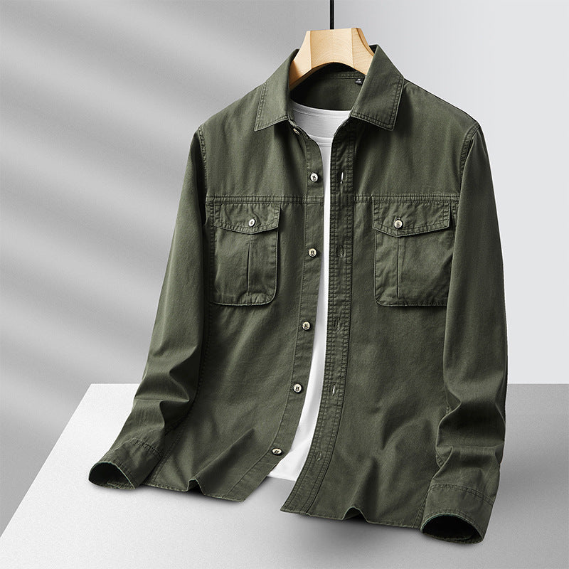 Men's Casual Shirt with Functional Breast Pockets Lisslune
