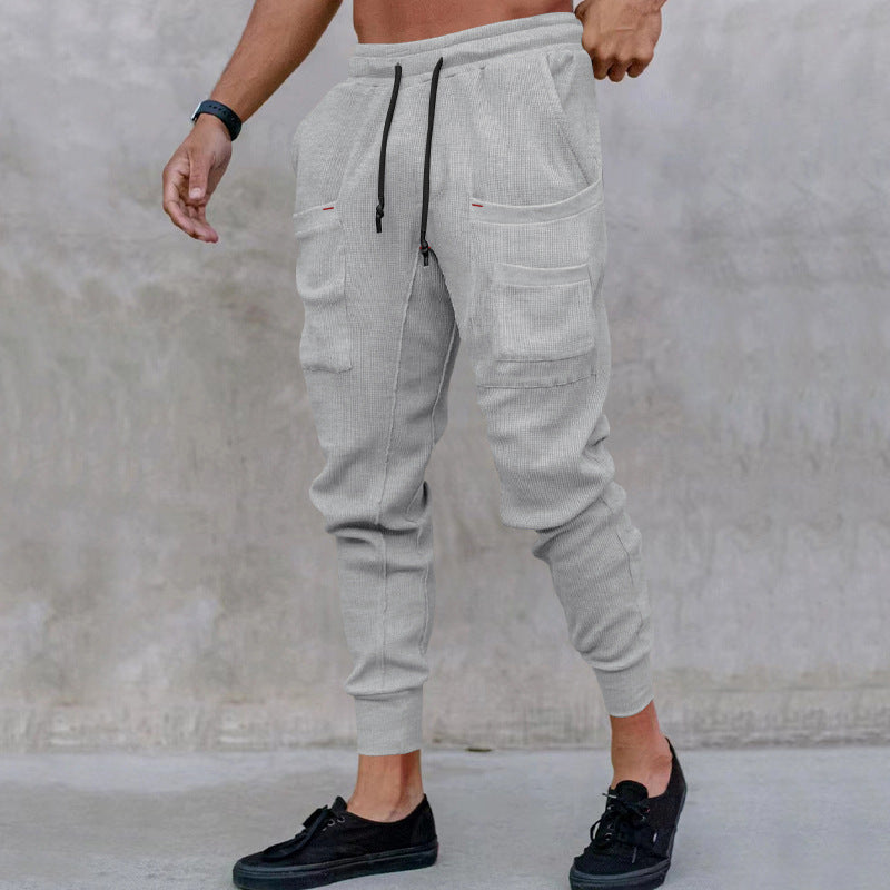 Men's Comfortable Cargo Pants made of breathable ribbed material with practical pockets Lisslune