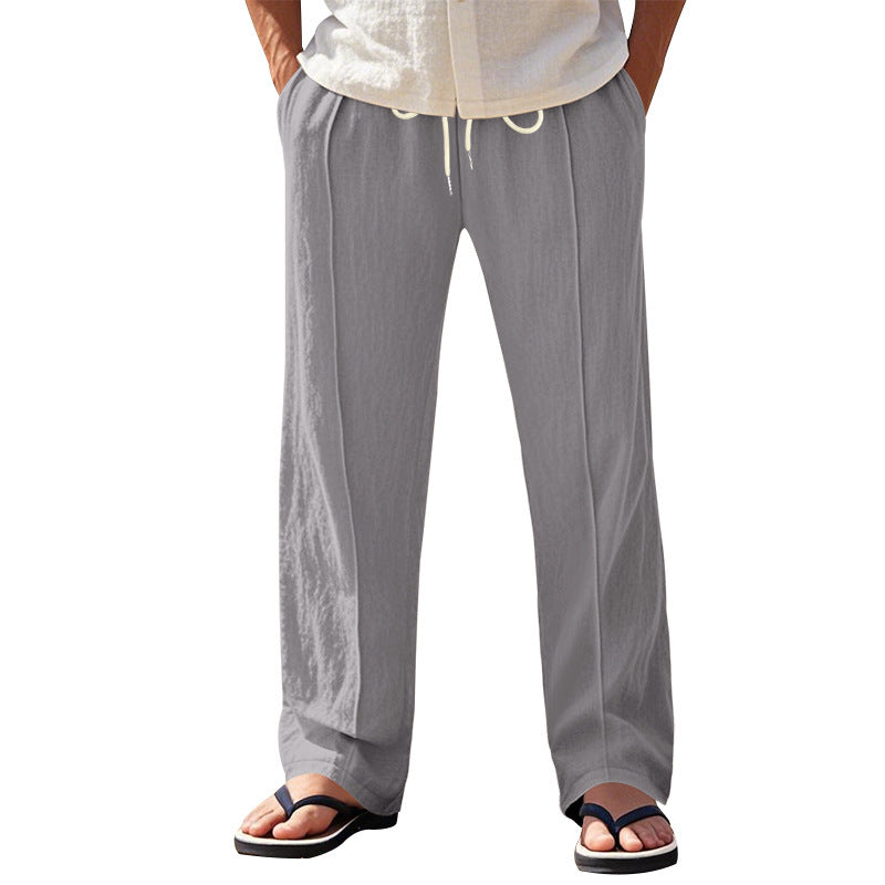 Men's Airy Beach Pants with Adjustable Drawstring and Side Pockets Lisslune