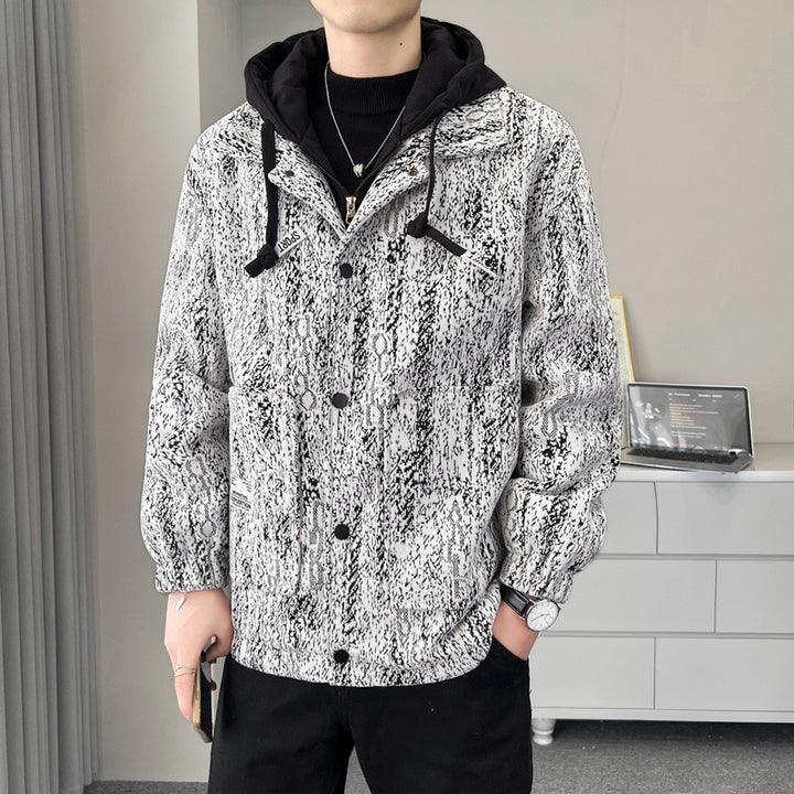 Men's sporty transitional jacket with high collar and practical pockets Lisslune