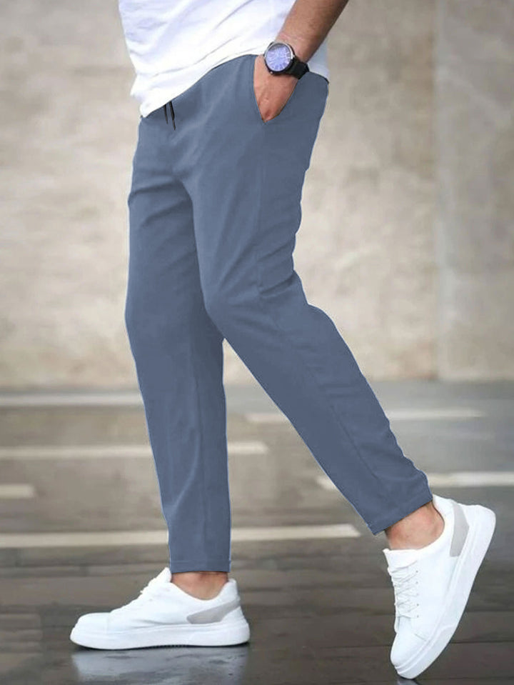 Men's Casual Chino Pants with Elastic Waistband Lisslune