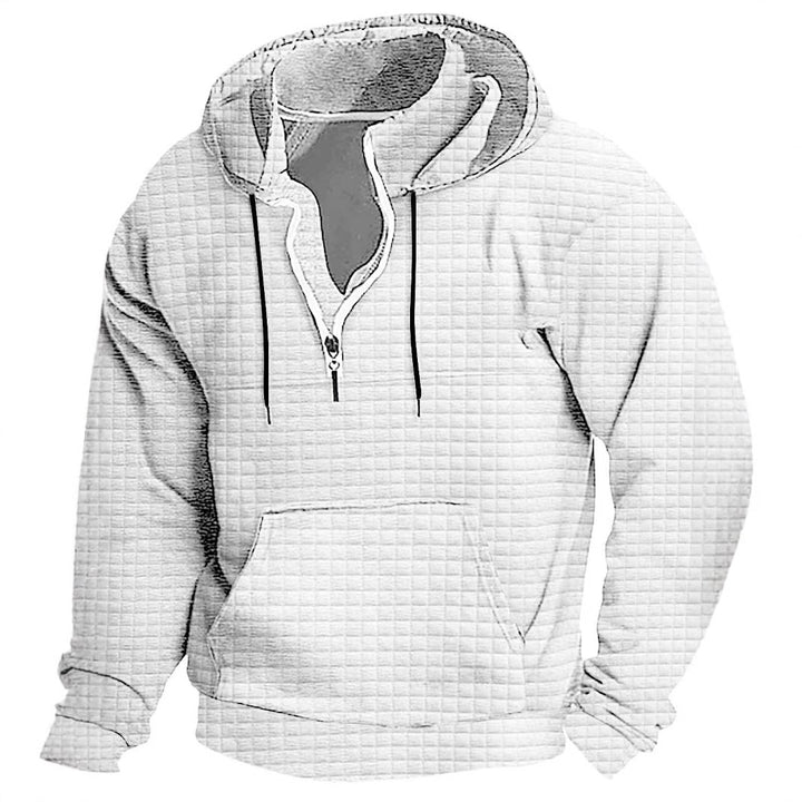 Men's hooded sweatshirt with textured design and practical zipper Lisslune