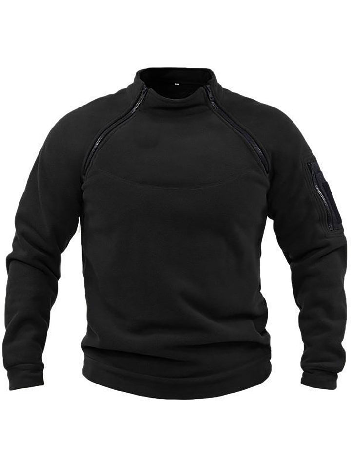 Men's thermal fleece pullover with high collar and practical pockets Lisslune