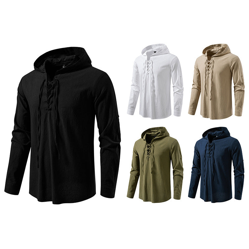 Men's casual hoodie shirt with modern lace design Lisslune