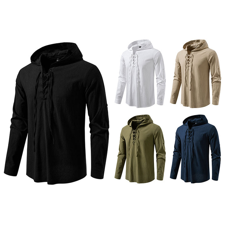 Men's casual hoodie shirt with modern lace design Lisslune