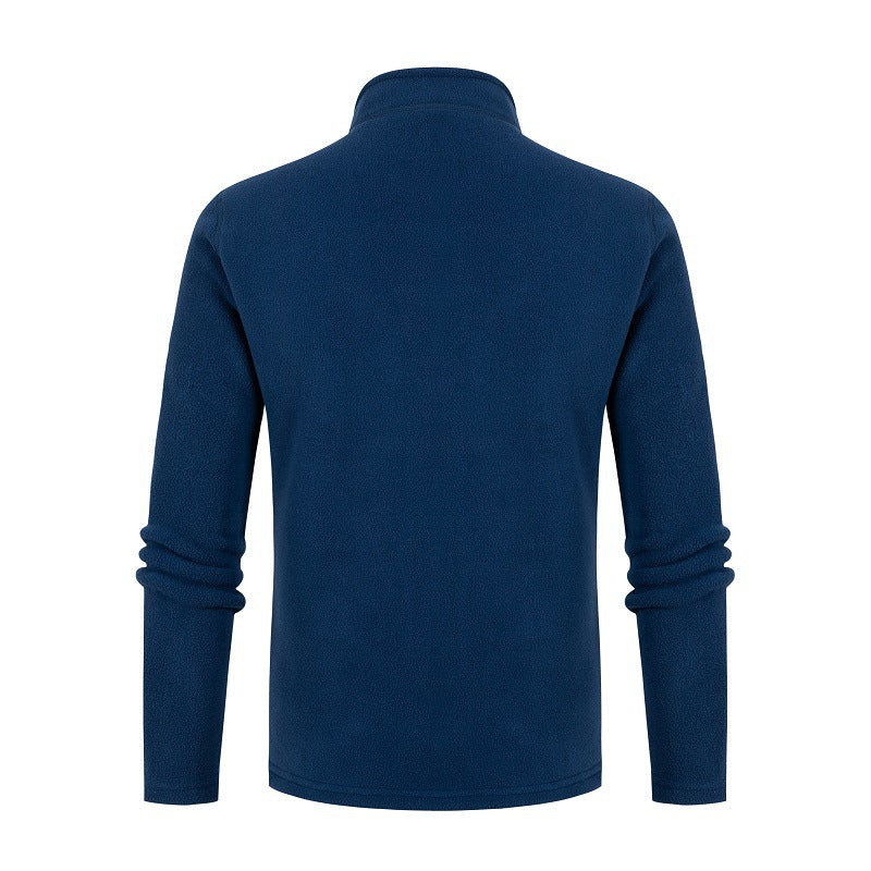 Men's fleece pullover with stand-up collar and zipper Lisslune