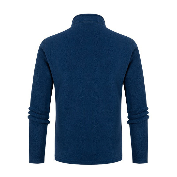 Men's fleece pullover with stand-up collar and zipper Lisslune