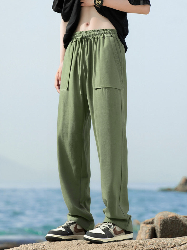 Men's sporty leisure pants with side pockets and elastic waistband Lisslune