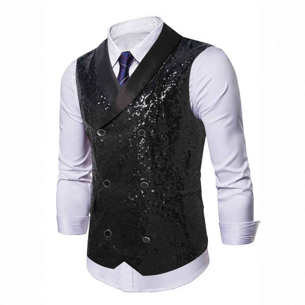 Men's elegant sequined waistcoat suit Lisslune
