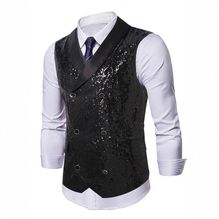 Men's elegant sequined waistcoat suit Lisslune