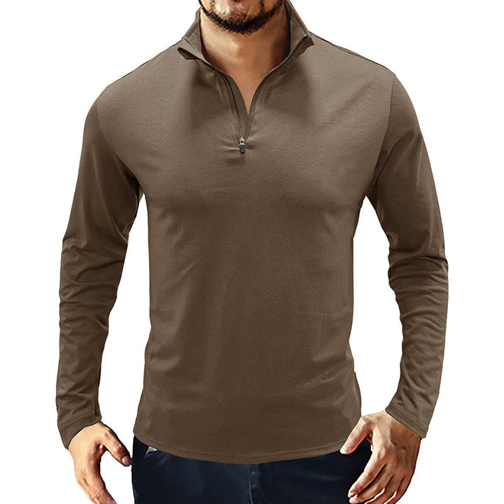 Men's functional shirt with high collar and half zipper Lisslune